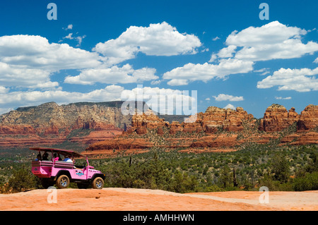 Pink Jeeptour auf Broken Arrow Trail Coconino National Forest Sedona Arizona Stockfoto