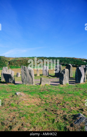 Prähistorische DROMBEG Stone circle Henge-County Cork-Irland Stockfoto