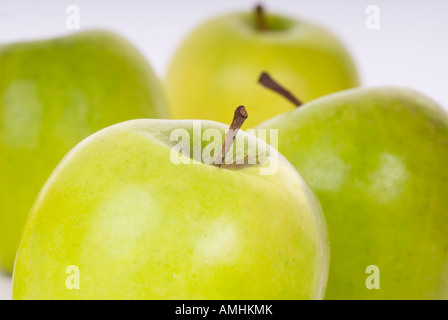 Nahaufnahme von grünen Äpfeln Stockfoto