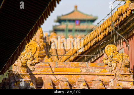 Architektonisches Detail verbotenen Stadt Peking China Stockfoto