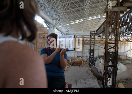 Antiken minoischen Siedlung von Akrotiri, Santorin, Griechenland Stockfoto