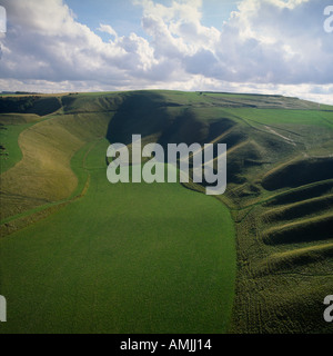 Die Krippe mit weißen Pferd schnitzen Uffington UK Luftbild Stockfoto
