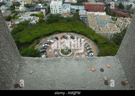 Blick von: Coit Tower auf Fernschreiber-Hügel, San Francisco im Jahre 1933 an das Vermächtnis von Lillie Hitchcock Coit erbaut. Stockfoto