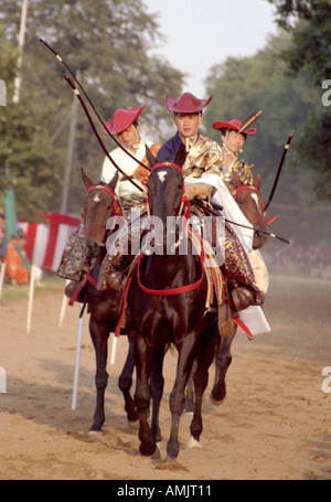 Yabusame Bogenschützen, Japan in den Park Kulturfestival, Hyde Park, London, Großbritannien Stockfoto