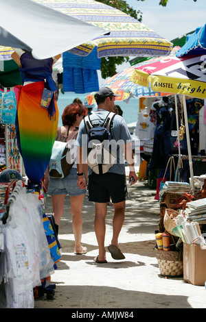 Strand-Markt einkaufen Philipsburg St. Maarten Stockfoto