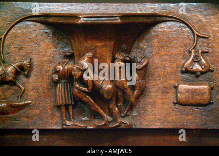 Holz geschnitzt Miserikordie England UK United Kingdom GB Großbritannien EU Europäische Union Europa Stockfoto