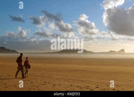 Rhossili Bucht Wurm Kopf Gower Halbinsel Wales Clwyd UK United Kingdom GB Großbritannien EU Europäische Union Europa Stockfoto