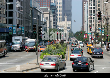 North Michigan Avenue Chicago Illinois Vereinigte Staaten Stockfoto