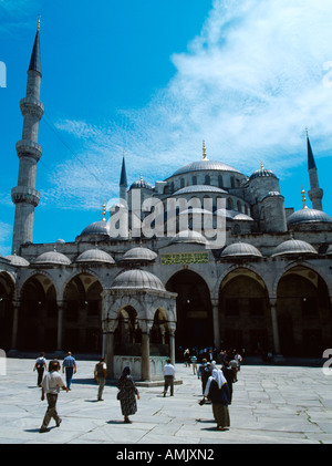 Istanbul Türkei Blaue Moschee & Besucher Stockfoto