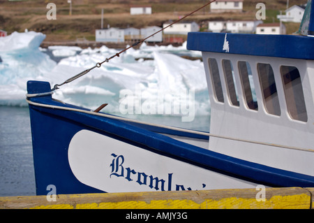 Krabbe Fischerboot "Bromley Venture" in der Conche Hafen, Conche, Französisch Ufer, Northern Peninsula, Neufundland, Kanada. Stockfoto