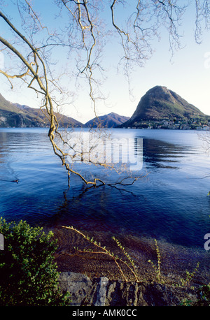 Gärten an den Luganer See Monte San Salvatore Stockfoto