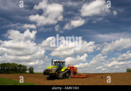 Anpflanzung von Erbsen in Norfolk, Frühling 2007 Stockfoto