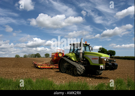 Anpflanzung von Erbsen in Norfolk, Frühling 2007 Stockfoto