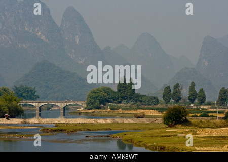 Ländliche Umgebung von Yangsuo China Stockfoto