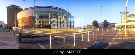 Panorama-Bild von Belfast Waterfront Hall Belfast Nordirland Stockfoto