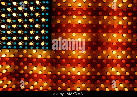 Vereinigte Staaten von Amerika Flagge von Glühbirnen Urlaub gemacht Stockfoto