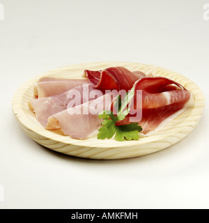 Schinken Schinken geheilt und Kochschinken Stockfoto