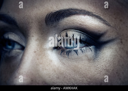 Schuss der Augen einer Frau hautnah Stockfoto