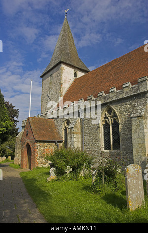 Hafen von Bosham Kirche im historischen alten Dorf Bosham, Chichester, West Sussex, Großbritannien, UK 2005 Stockfoto