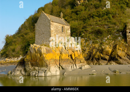 Mont Saint Michel, Bretagne Küste Frankreich. Saint-Aubert s Kapelle. Stockfoto