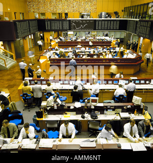 Tradingroom der Börse Frankfurt, Deutschland Stockfoto