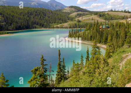 Emerald Lake entlang South Klondike Highway Yukon Territorium YT Kanada Stockfoto