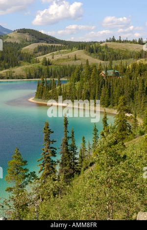 Emerald Lake entlang South Klondike Highway Yukon Territorium YT Kanada Stockfoto