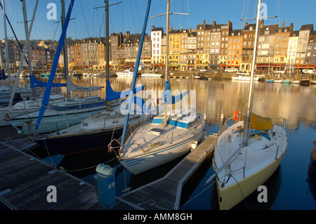 Yachten und den Hafen. Honfleur Normandie Frankreich Stockfoto