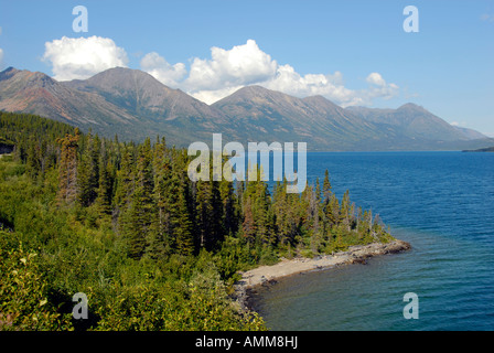 Windige Armverlängerung des Tagish Lake entlang South Klondike Highway Yukon Territorium YT Kanada Stockfoto