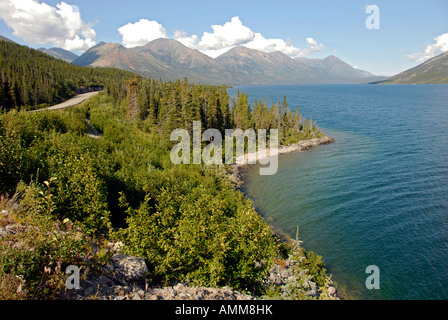 Windige Armverlängerung des Tagish Lake entlang South Klondike Highway Yukon Territorium YT Kanada Stockfoto