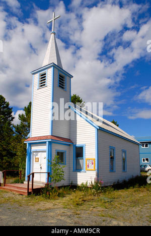 St. Johannes Baptist katholische Kirche Carcross Yukon Territory YT Kanada South Klondike Highway Religion historisches Gebäude Gebet Stockfoto