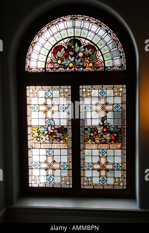 Stained Glass Windows Kunst Parlament Gebäude Legislative Assembly Victoria British Columbia BC Kanada Francis Rattenbury Stockfoto