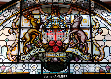 Stained Glass Windows Kunst Parlament Gebäude Legislative Assembly Victoria British Columbia BC Kanada Francis Rattenbury Stockfoto