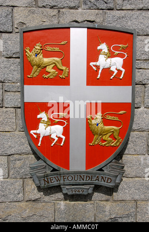 Wappen von Neufundland in Bund Garden Court provinziellen und territorialen Victoria British Columbia BC Kanada Provinz Stockfoto