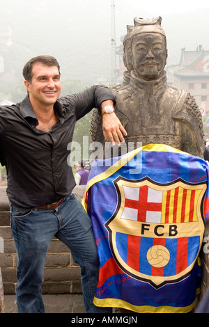 Joan Laporta Präsident des fc Barcelona in chinesische Mauer Stockfoto