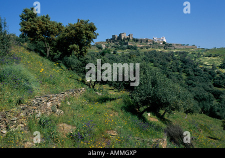 Der ummauerten mittelalterlichen Stadt Monsaraz im oberen Alentejo Stockfoto