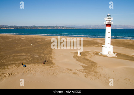 Punta del Fangar Leuchtturm Stockfoto