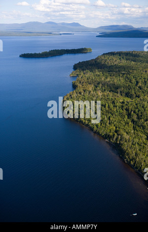 Moosehead Lake aus der Luft über Rockwood Maine USA Stockfoto