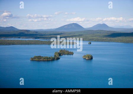 Moosehead Lake aus der Luft über Rockwood Maine USA Stockfoto