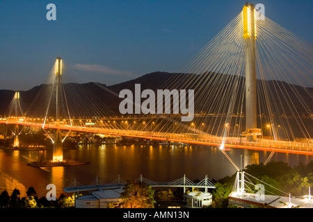 Ting Kau Kabel-gebliebene Brücke in Tsing Yi Hong Kong Stockfoto