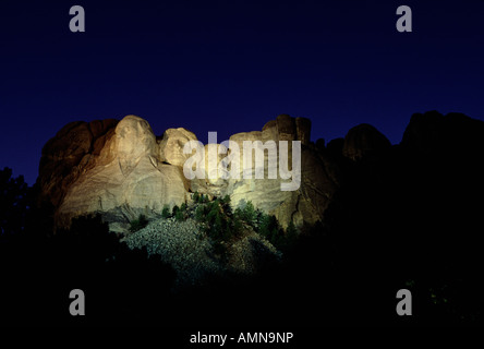 Mount Rushmore in der Abenddämmerung, Mount Rushmore National Memorial, South Dakota USA Stockfoto