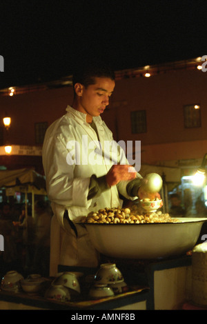 Nachtmarkt in Marrakesch Marokko Stockfoto