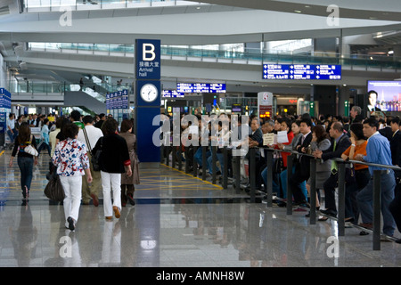 Arrivals Hall Bereich HKG Hong Kong International Airport Stockfoto