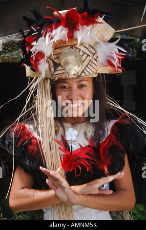 Porträt der Frau, La'ie, Hawaii Stockfoto