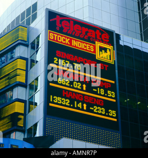 Aktienindizes Singapur St, Jakarta Comp, hang seng Stockfoto