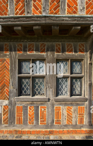 Elizabethan tudor Windows und halbe Fachwerkhaus Gebäude des Rathauses Aldeburgh, East Anglia, Suffolk, England Stockfoto