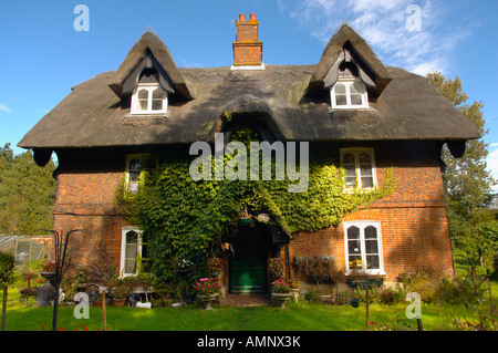 Traditionellen strohgedeckten Haus in der Nähe von Orford, East Anglia, Suffolk, England. Stockfoto
