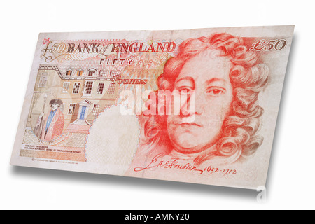Britische Währung 50-Pfund-note Stockfoto
