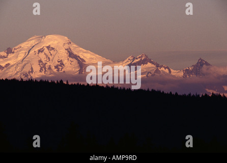 Sonnenuntergang, Mt. Baker, Washington, USA Stockfoto