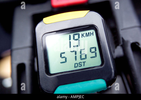 Tachometer eines Fahrrades Stockfoto